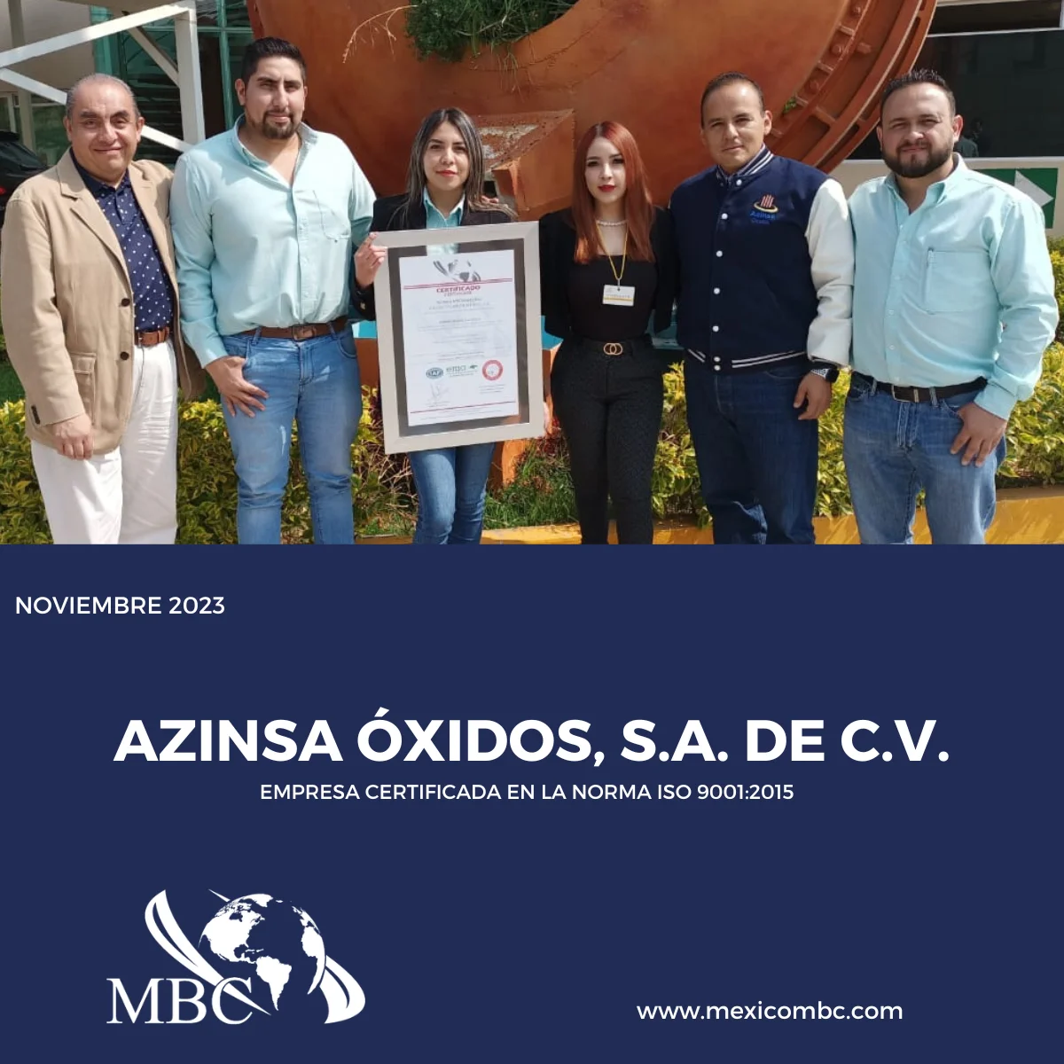 Certificación ISO 9001 Azinsa